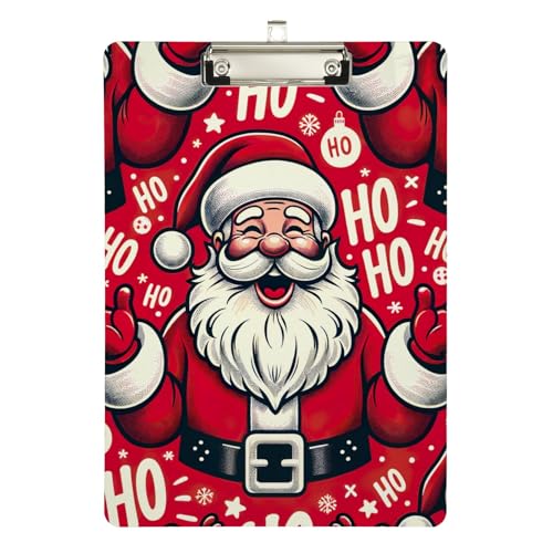 Hohoho Weihnachtsmann-Klemmbretter, Acryl-Klemmbretter für Kinder, A4-Briefgröße, 31,8 x 22,9 cm, silberfarbener Clip Hohoho Weihnachtsmann-Klemmbretter, Acryl-Klemmbretter für Kinder, A4-Briefgröße, 31,8 x 22,9 cm, silberfarbener Clip von Zltegako