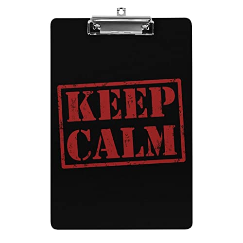 Keep Calm Acryl-Klemmbrett, tragbares Klemmbrett mit niedrigem Profil, Metall-Klemmbrett für Home Office Keep Calm Acryl-Klemmbrett, tragbares Klemmbrett mit niedrigem Profil, Metall-Klemmbrett für Home Office von Zltegako