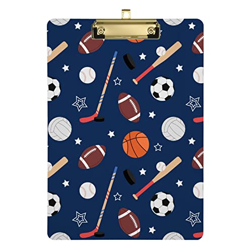 Klemmbretter mit Teamsport-Muster, flache Klemmbretter für Klassenzimmer, Büro, Krankenpflege, A4, Briefgröße, 31,8 x 22,9 cm, silberfarbener Clip Klemmbretter mit Teamsport-Muster, flache Klemmbretter für Klassenzimmer, Büro, Krankenpflege, A4, Briefgröße, 31,8 x 22,9 cm, silberfarbener Clip von Zltegako