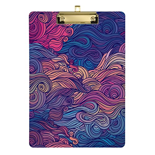 Klemmbretter mit abstraktem Haarmuster, Acryl-Klemmbretter für Krankenpflegestudenten, A4, Briefgröße, 31,8 x 22,9 cm, silberfarbener Clip von Zltegako