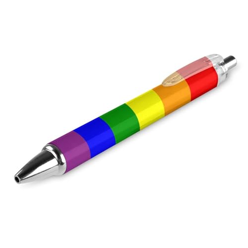 LGBT Pride Kugelschreiber mit Regenbogen-Flagge, einziehbar, ultrafein, 0,5 mm, schwarze Tinte, einzigartiges Muster, Tintenroller für College, Büro, Geschäft, Studenten, Krankenschwestern, 1 Stück LGBT Pride Kugelschreiber mit Regenbogen-Flagge, einziehbar, ultrafein, 0,5 mm, schwarze Tinte, einzigartiges Muster, Tintenroller für College, Büro, Geschäft, Studenten, Krankenschwestern, 1 Stück von Zltegako