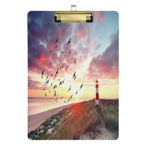 Leuchtturm-Klemmbrett aus Acryl mit niedrigem Profil, silberfarbener Metallclip, Standard-A4, Briefgröße, dekorative Klemmbretter für Büro, Baustelle, Medizin, Schule Leuchtturm-Klemmbrett aus Acryl mit niedrigem Profil, silberfarbener Metallclip, Standard-A4, Briefgröße, dekorative Klemmbretter für Büro, Baustelle, Medizin, Schule von Zltegako