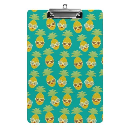 Lustiges Klemmbrett mit Obst-Ananas mit Sonnenbrille, mit starkem Metallclip, A4, Briefgröße, Acryl-Klemmbrett mit Loch zum Aufhängen Lustiges Klemmbrett mit Obst-Ananas mit Sonnenbrille, mit starkem Metallclip, A4, Briefgröße, Acryl-Klemmbrett mit Loch zum Aufhängen von Zltegako