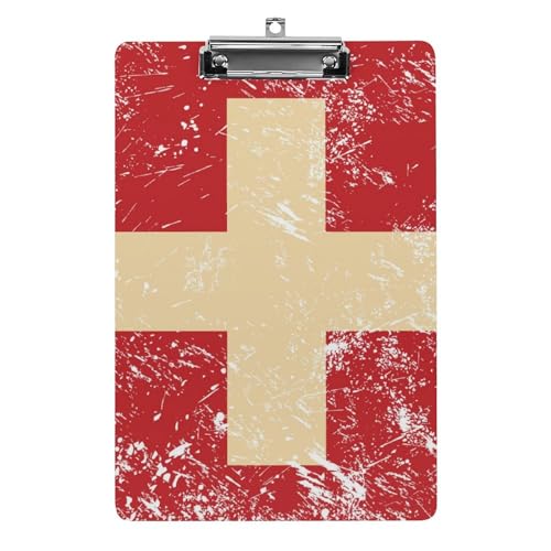 Lustiges Klemmbrett mit Retro-Flagge, mit starkem Metallclip, A4, Briefform, Acryl-Klemmbrett mit Loch zum Aufhängen Lustiges Klemmbrett mit Retro-Flagge, mit starkem Metallclip, A4, Briefform, Acryl-Klemmbrett mit Loch zum Aufhängen von Zltegako
