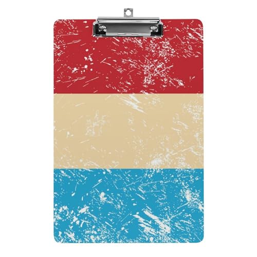 Luxemburg Retro Flagge Lustiges Klemmbrett mit starkem Metallclip A4 Briefgröße Acryl Klemmbrett mit Loch zum Aufhängen Luxemburg Retro Flagge Lustiges Klemmbrett mit starkem Metallclip A4 Briefgröße Acryl Klemmbrett mit Loch zum Aufhängen von Zltegako