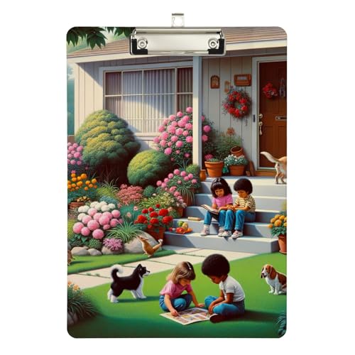 Morning Yard Acryl-Klemmbrett, flache Klemmbretter für Medizinstudenten, A4, Briefgröße 31,8 x 22,9 cm, silberfarbener Clip Morning Yard Acryl-Klemmbrett, flache Klemmbretter für Medizinstudenten, A4, Briefgröße 31,8 x 22,9 cm, silberfarbener Clip von Zltegako
