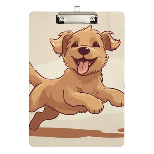 Niedliche Hunde- und Ball-Klemmbretter, niedriges Profil, niedliche Klemmbretter für Frauen, A4, Briefgröße, 31,8 x 22,9 cm, silberfarbener Clip von Zltegako