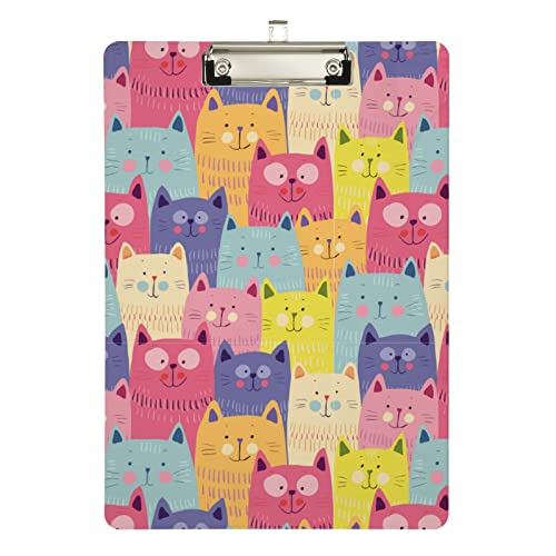 Niedliche Katzen, buntes Klemmbrett, A4, Briefgröße, dekorative Hartfaserplatte mit niedrigem Profil, Metall, silberfarbener Clip, 23 x 32 cm, für Studenten, Krankenschwestern, Büro Niedliche Katzen, buntes Klemmbrett, A4, Briefgröße, dekorative Hartfaserplatte mit niedrigem Profil, Metall, silberfarbener Clip, 23 x 32 cm, für Studenten, Krankenschwestern, Büro von Zltegako
