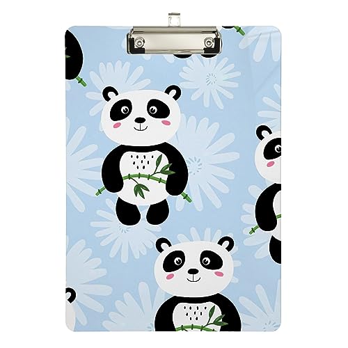 Niedliches Panda-Blumen-Acryl-Klemmbrett, niedriges Profil-Klemmbrett, A4, Briefgröße, 31,8 x 22,9 cm, silberfarbener Clip Niedliches Panda-Blumen-Acryl-Klemmbrett, niedriges Profil-Klemmbrett, A4, Briefgröße, 31,8 x 22,9 cm, silberfarbener Clip von Zltegako