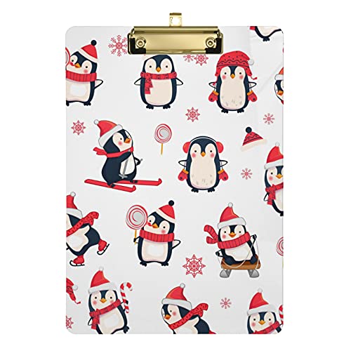 Pinguin-Klemmbrett aus Kunststoff mit flachem Profil, niedliche Klemmbretter für Kinder, Krankenschwestern, Ärzte, Acryl-Klemmbretter, Standard-A4, Briefgröße, Klemmbrett für Büro, Schule, 31,8 x 22,9 von Zltegako