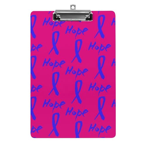 Pink Ribbon – Lustiges Klemmbrett für Brustkrebs-Bewusstsein mit starkem Metallclip, A4, Acryl-Klemmbrett mit Loch zum Aufhängen Pink Ribbon – Lustiges Klemmbrett für Brustkrebs-Bewusstsein mit starkem Metallclip, A4, Acryl-Klemmbrett mit Loch zum Aufhängen von Zltegako