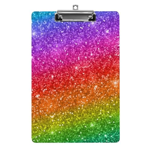 Regenbogen-Pailletten-Klemmbrett, Standard-A4, Briefgröße, Klemmbretter für Schule, Büro, Restaurants von Zltegako