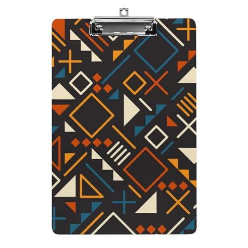 Retro 80er Jahre Geometrisches Muster Lustiges Klemmbrett mit starkem Metallclip A4 Briefgröße Acryl Klemmbrett mit Loch zum Aufhängen Retro 80er Jahre Geometrisches Muster Lustiges Klemmbrett mit starkem Metallclip A4 Briefgröße Acryl Klemmbrett mit Loch zum Aufhängen von Zltegako