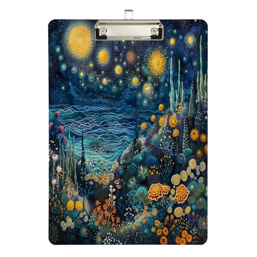 Sea and Starry Night Acryl-Klemmbrett, Acryl-Klemmbretter für Frauen, A4, Briefgröße, 31,8 x 22,9 cm, silberfarbener Clip Sea and Starry Night Acryl-Klemmbrett, Acryl-Klemmbretter für Frauen, A4, Briefgröße, 31,8 x 22,9 cm, silberfarbener Clip von Zltegako