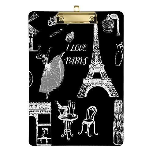 Sketch Paris Acryl-Klemmbrett, Acryl-Klemmbrett für Lehrer, A4, Briefgröße 32,5 x 22,9 cm, silberfarbener Clip Sketch Paris Acryl-Klemmbrett, Acryl-Klemmbrett für Lehrer, A4, Briefgröße 32,5 x 22,9 cm, silberfarbener Clip von Zltegako