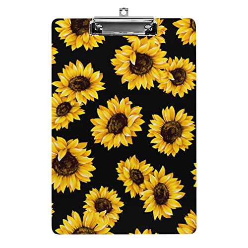 Sonnenblumen-Acryl-Klemmbrett, tragbares Klemmbrett mit niedrigem Profil, Metall-Klemmbrett für Home Office Sonnenblumen-Acryl-Klemmbrett, tragbares Klemmbrett mit niedrigem Profil, Metall-Klemmbrett für Home Office von Zltegako