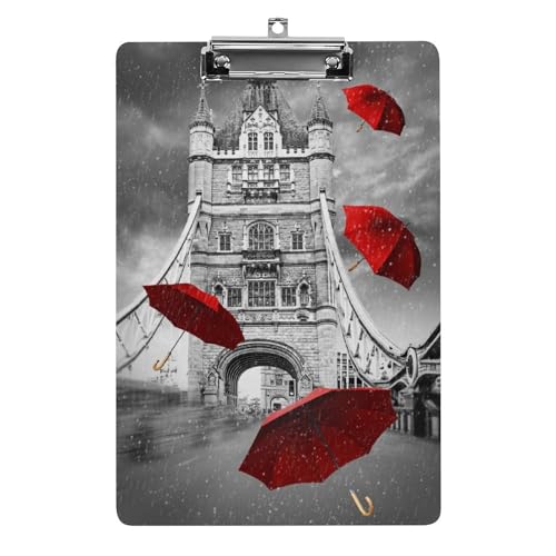 Tower Bridge Themse und Gleitschirm, lustiges Klemmbrett mit starkem Metallclip, A4, Acryl-Klemmbrett mit Loch zum Aufhängen Tower Bridge Themse und Gleitschirm, lustiges Klemmbrett mit starkem Metallclip, A4, Acryl-Klemmbrett mit Loch zum Aufhängen von Zltegako