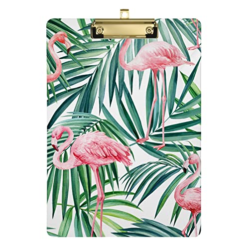Tropisches Klemmbrett, A4, rosa Flamingo und Palmblätter, Klemmbretter und Formularhalter für Büro, Schule, Studenten und Kinder, silberfarben, 30,5 x 22,9 cm Tropisches Klemmbrett, A4, rosa Flamingo und Palmblätter, Klemmbretter und Formularhalter für Büro, Schule, Studenten und Kinder, silberfarben, 30,5 x 22,9 cm von Zltegako