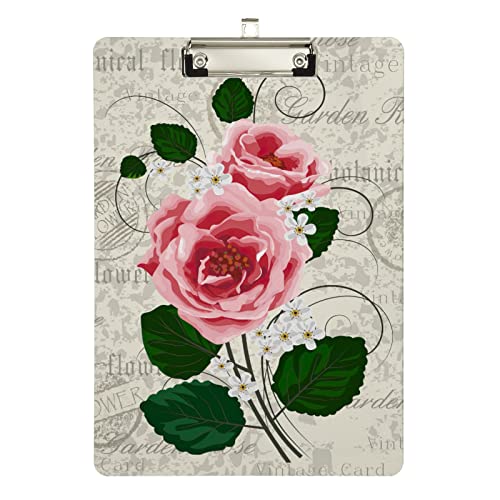 Vintage Postkarte Blumenmuster Acryl Klemmbrett Low Profile Klemmbretter für medizinische Assistentin, A4 Briefgröße Vintage Postkarte Blumenmuster Acryl Klemmbrett Low Profile Klemmbretter für medizinische Assistentin, A4 Briefgröße von Zltegako