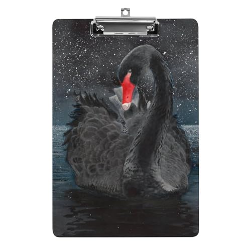 Wasserfarben-Klemmbrett mit schwarzem Schwan mit Sternennacht, lustiges Klemmbrett mit starkem Metallclip, A4, Acryl-Klemmbrett mit Loch zum Aufhängen Wasserfarben-Klemmbrett mit schwarzem Schwan mit Sternennacht, lustiges Klemmbrett mit starkem Metallclip, A4, Acryl-Klemmbrett mit Loch zum Aufhängen von Zltegako