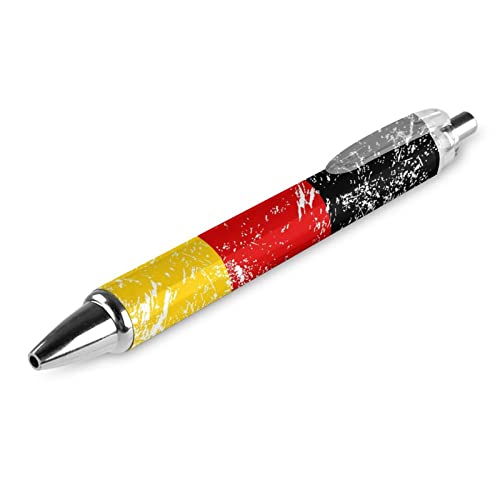 Zltegako Kugelschreiber, Motiv: Deutschland-Flagge, 0,5 mm, feine Spitze, einziehbar, schwarze Tinte, zum Schreiben, 1 Stück von Zltegako