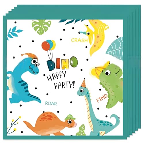 20 Stück Dino Servietten Kindergeburtstag - 33 x 33 cm Servietten Dinosaurier für Jungen Mädchen - Dino Geburtstag Deko Papierservietten - Servietten Geburtstag Kinder - Dino Party Deko Servietten 20 Stück Dino Servietten Kindergeburtstag - 33 x 33 cm Servietten Dinosaurier für Jungen Mädchen - Dino Geburtstag Deko Papierservietten - Servietten Geburtstag Kinder - Dino Party Deko Servietten von ZmdecQna