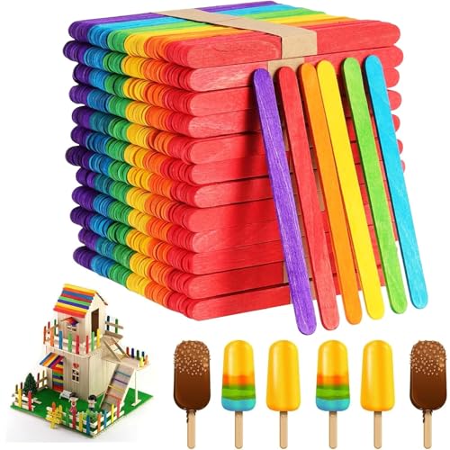 Pack of 200 Wooden Ice Cream Sticks, Colourful Wooden Sticks for Crafts, Coloured Ice Woodens Stick, Woodens Stick for Hand DIY Crafts (65 x 10 x 2 mm + 114 x 10 x 2 mm) Pack of 200 Wooden Ice Cream Sticks, Colourful Wooden Sticks for Crafts, Coloured Ice Woodens Stick, Woodens Stick for Hand DIY Crafts (65 x 10 x 2 mm + 114 x 10 x 2 mm) von ZmdecQna