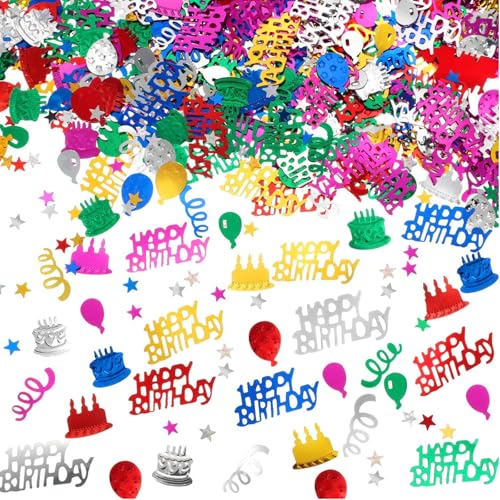 Konfetti Happy Birthday Tischdeko Geburtstag - 15g Confetti Deko Geburtstag - Deko Jugendweihe Junge Mädchen - Konfetti-Dekoration für Jubiläen - für Jubiläen, Geburtstage, Partys, Tischdeko von ZmdecQna
