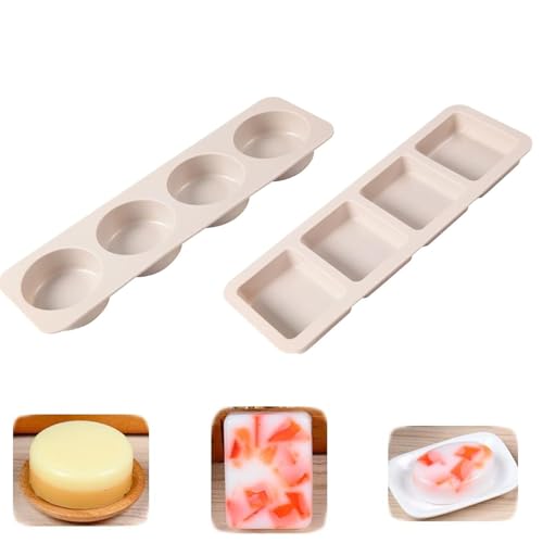 Seifenformen Silikon - 2 Stück Seifenform Silikonform Rundes Rechteckig - DIY Seife Selber Machen für Handarbeit Seife Kuchen Schokolade Seifenformen Silikon - 2 Stück Seifenform Silikonform Rundes Rechteckig - DIY Seife Selber Machen für Handarbeit Seife Kuchen Schokolade von ZmdecQna
