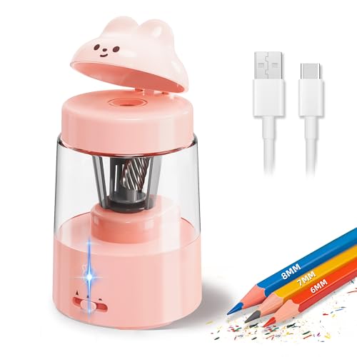 ZMOL Elektrischer Bleistiftspitzer, farbiger Bleistiftspitzer für Kinder, automatischer Stopp, wiederaufladbarer Bleistiftspitzer für batteriebetriebene niedliche Nr. 2/Buntstifte (6–8 mm ZMOL Elektrischer Bleistiftspitzer, farbiger Bleistiftspitzer für Kinder, automatischer Stopp, wiederaufladbarer Bleistiftspitzer für batteriebetriebene niedliche Nr. 2/Buntstifte (6–8 mm von Zmol