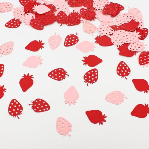 200 Stück Erdbeer-Dekorationen, Tischkonfetti, rosa rote Erdbeer-Konfetti, Papierstreusel, Tischstreuung, Ballonfüller, Kuchendekoration, süße Geburtstagsparty, Party-Zubehör, Foto-Requisiten 200 Stück Erdbeer-Dekorationen, Tischkonfetti, rosa rote Erdbeer-Konfetti, Papierstreusel, Tischstreuung, Ballonfüller, Kuchendekoration, süße Geburtstagsparty, Party-Zubehör, Foto-Requisiten von Zmupl