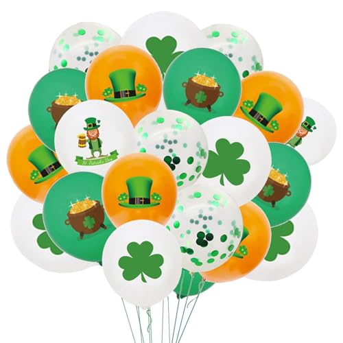 Zmupl 25 Stück St. Patricks Day Dekorationen Luftballons, 30,5 cm, Irisch, Grün, Latex, Kobold-Ballons, St. Patricks-Tag-Party-Dekorationen, Erwachsene, Feiernde, Unisex, Konfetti Zmupl 25 Stück St. Patricks Day Dekorationen Luftballons, 30,5 cm, Irisch, Grün, Latex, Kobold-Ballons, St. Patricks-Tag-Party-Dekorationen, Erwachsene, Feiernde, Unisex, Konfetti von Zmupl