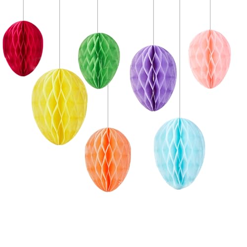 7STK Ostereier Papier Wabenball Hängende Ornamente, Ostern Deko Bunte Eier Hängende Anhänger Party Zubehör Foto Requisiten Backdrops Party Favours für Kinder 7STK Ostereier Papier Wabenball Hängende Ornamente, Ostern Deko Bunte Eier Hängende Anhänger Party Zubehör Foto Requisiten Backdrops Party Favours für Kinder von Zmupl