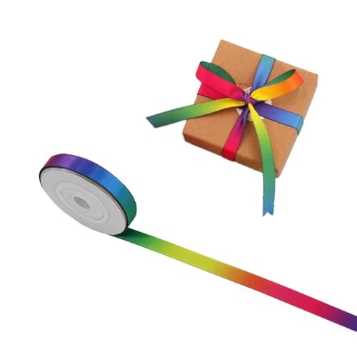 LGBTQ Pride Ripsband in Regenbogenfarben, 9,1 m breit, 10 mm breit, für Kuchen, Kranz, Girlande, DIY, Hochzeit, Geburtstag, Partyzubehör von Zmupl