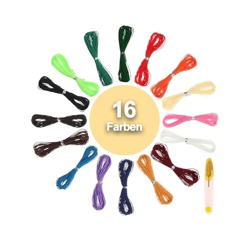 16 Rollen Gewachste Baumwollschnur Wachsband Baumwollkordel 10m Ø 1mm, Geflochtene Schnur für Schmuckherstellung DIY Handwerk Machen, Geschenke, Päckchen & Präsente von Znamhee