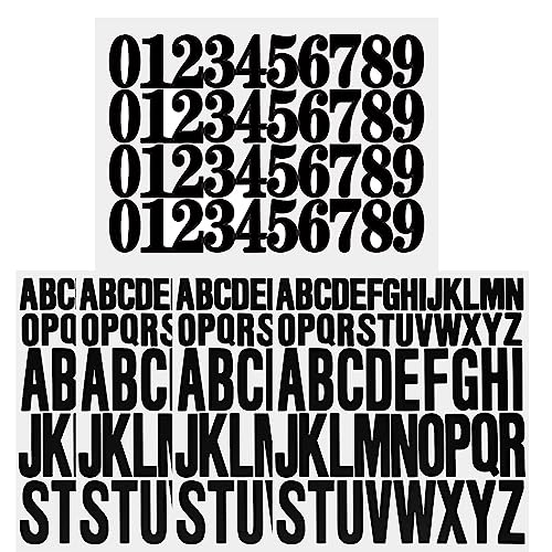 5 Blatt Großbuchstaben-Aufkleber, 2.5 cm, 5.1 cm, selbstklebende Buchstaben, wasserdichtes Vinyl-Alphabet-Aufkleber, Karten, Briefkästen (schwarz) von Zngou