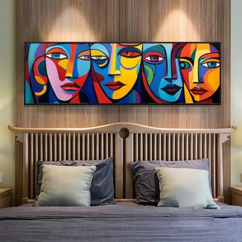5D Diamond Painting Abstrakt Gesicht Diamond Painting Erwachsene/Kinder, DIY Diamond Art Diamant Painting Bilder, Kristall Strass Diamant Malerei Basteln für Home Wand Décor, 11.8x27.5 Inch/30x70 cm von Znnegxiia
