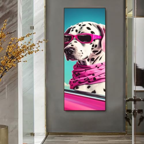 Diamond Painting,Gefleckter Hund Diamant Painting Bilder,Großes Full Drill Diamant Malerei 5D DIY Diamond Art Painting Diamant Painting Zubehör Kristall Set,Home Wand Décor Gifts 30x90cm/12x36in D-233 von Znnegxiia