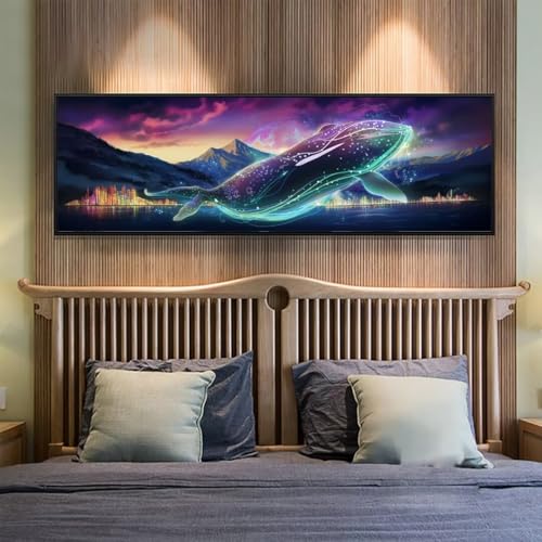 Diamond Painting Fantasie Diamant Painting Bilder Erwachsene/Kinder, 35.4x94.4 Inch/90x240 cm Groß xxl 5D Diamond Painting Wal für Wand Deko, DIY Kreuzstich Stickerei Diamant Kunst Set für Home Décor von Znnegxiia