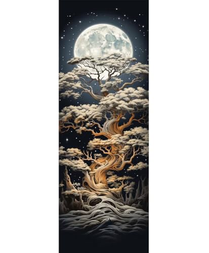 Diamond Painting Mond Diamant Painting Bilder Erwachsene/Kinder, 11.8x27.5 Inch/30x70 cm Groß xxl 5D Diamond Painting Baum für Wand Deko, DIY Kreuzstich Stickerei Diamant Kunst Set für Home Décor Diamond Painting Mond Diamant Painting Bilder Erwachsene/Kinder, 11.8x27.5 Inch/30x70 cm Groß xxl 5D Diamond Painting Baum für Wand Deko, DIY Kreuzstich Stickerei Diamant Kunst Set für Home Décor von Znnegxiia