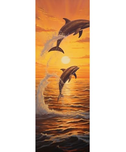 Diamond Painting Sonnenuntergang Diamant Painting Bilder Erwachsene/Kinder, 11.8x27.5 Inch/30x70 cm Groß xxl 5D Diamond Painting Delphin für Wand Deko, DIY Stickerei Diamant Kunst Set für Home Décor Diamond Painting Sonnenuntergang Diamant Painting Bilder Erwachsene/Kinder, 11.8x27.5 Inch/30x70 cm Groß xxl 5D Diamond Painting Delphin für Wand Deko, DIY Stickerei Diamant Kunst Set für Home Décor von Znnegxiia