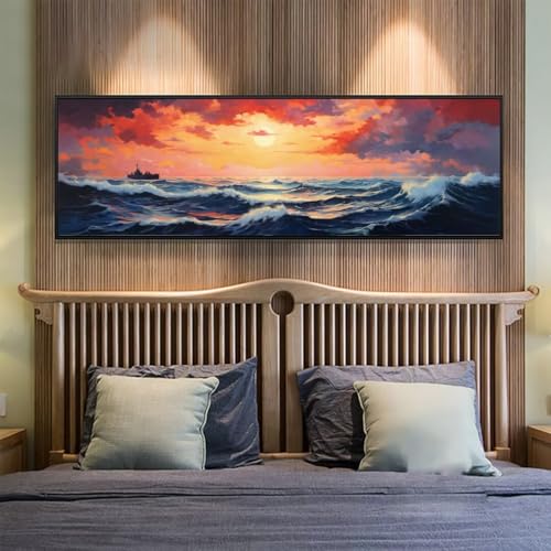 Diamond Painting Sonnenuntergang Diamant Painting Bilder Erwachsene/Kinder, 7.8x19.6 Inch/20x50 cm Groß xxl 5D Diamond Painting Meer für Wand Deko, DIY Stickerei Diamant Kunst Set für Home Décor Diamond Painting Sonnenuntergang Diamant Painting Bilder Erwachsene/Kinder, 7.8x19.6 Inch/20x50 cm Groß xxl 5D Diamond Painting Meer für Wand Deko, DIY Stickerei Diamant Kunst Set für Home Décor von Znnegxiia