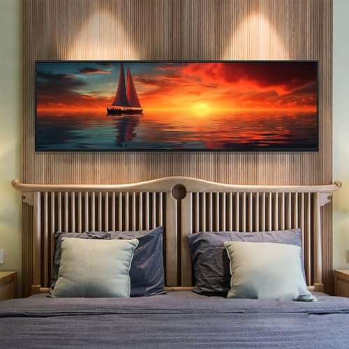 Diamond Painting Sonnenuntergang Diamant Painting Bilder Erwachsene/Kinder, 7.8x19.6 Inch/20x50 cm Groß xxl 5D Diamond Painting Segelboot für Wand Deko, DIY Stickerei Diamant Kunst Set für Home Décor Diamond Painting Sonnenuntergang Diamant Painting Bilder Erwachsene/Kinder, 7.8x19.6 Inch/20x50 cm Groß xxl 5D Diamond Painting Segelboot für Wand Deko, DIY Stickerei Diamant Kunst Set für Home Décor von Znnegxiia