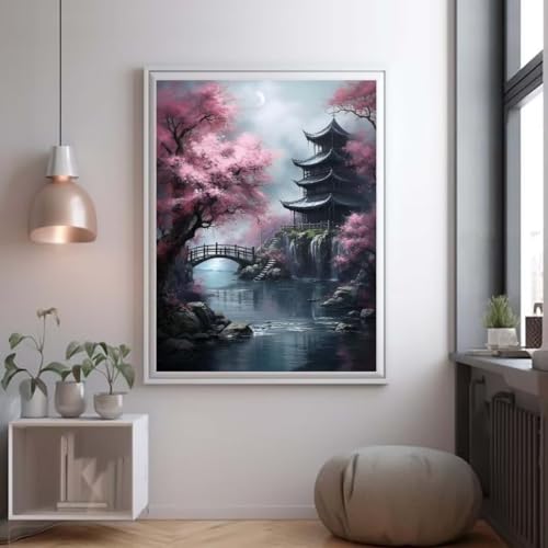 Znnegxiia Japan Landschaft Diamond Painting, 5D Diamant Painting Bilder Kits Erwachsene, Full Diamant Malerei 30x40cm D322 von Znnegxiia