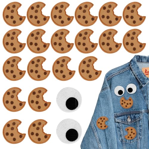 22 pcs bestickte Keksflicken, Cookies Kekse Bestickter Stoffaufkleber, Patch lustige Augen im Doppelpack zum Aufbügeln, bügelflicken kinder Aufbügeln für Jacken, Jeans, Rucksäcke, Kleidung 22 pcs bestickte Keksflicken, Cookies Kekse Bestickter Stoffaufkleber, Patch lustige Augen im Doppelpack zum Aufbügeln, bügelflicken kinder Aufbügeln für Jacken, Jeans, Rucksäcke, Kleidung von Znnhnn