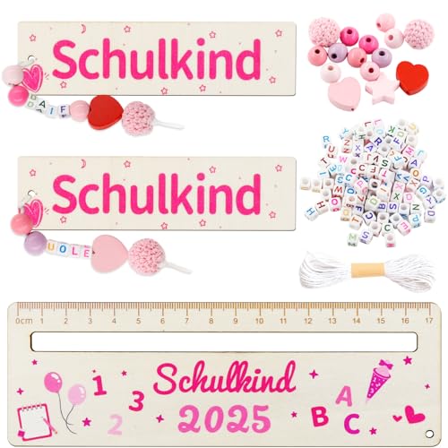 Lineal zur Einschulung 2025,2 Set Lesezeichen Schulkind Holz,Lesezeichen mit A-Z Buchstaben Holzperlen DIY,Personalisiertes Lesehilfe,Schulanfang Geschenk für Jungen und Mädchen Lineal zur Einschulung 2025,2 Set Lesezeichen Schulkind Holz,Lesezeichen mit A-Z Buchstaben Holzperlen DIY,Personalisiertes Lesehilfe,Schulanfang Geschenk für Jungen und Mädchen von Znnhnn