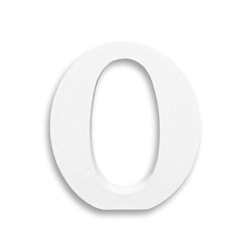 10CM Weiß Alphabet-Ornamente, Zahlen und Symbole, Holzhandwerk, kreative Buchstaben für Heimdekor, hochdichte massive Kiefernfaserplatte (Buchstabe O) von ZoTuoART