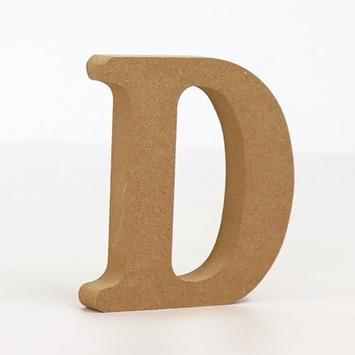 10CM hochdichte massive Kiefernfaserplatte, Alphabet-Ornamente, Zahlen und Symbole, Holzhandwerk, natürliche Holzfarbe, kreative Buchstaben für Heimdekoration (Buchstabe D) von ZoTuoART