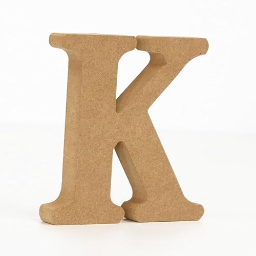 10CM hochdichte massive Kiefernfaserplatte, Alphabet-Ornamente, Zahlen und Symbole, Holzhandwerk, natürliche Holzfarbe, kreative Buchstaben für Heimdekoration (Buchstabe K) von ZoTuoART