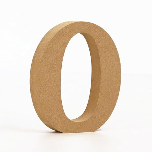 10CM hochdichte massive Kiefernfaserplatte, Alphabet-Ornamente, Zahlen und Symbole, Holzhandwerk, natürliche Holzfarbe, kreative Buchstaben für Heimdekoration (Buchstabe O) von ZoTuoART